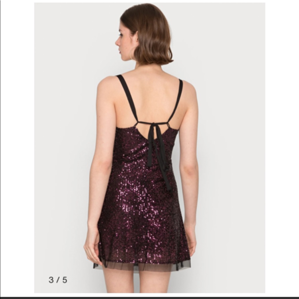 NWT FREE PEOPLE Gold Rush Mini Dress in plum combo - Picture 4 of 12